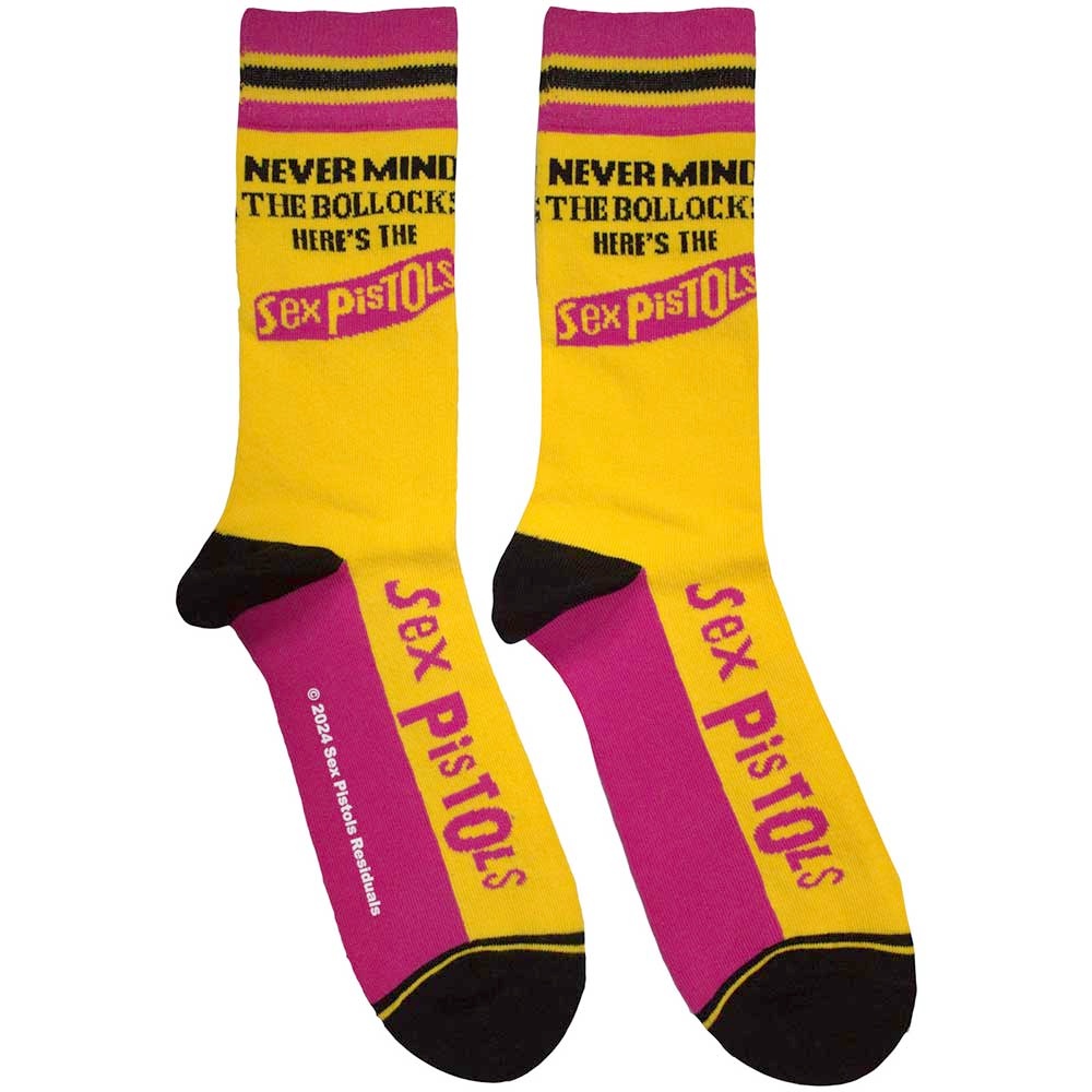 Sex Pistols - Never Mind The Bollocks Stripes Chaussettes - Jaune